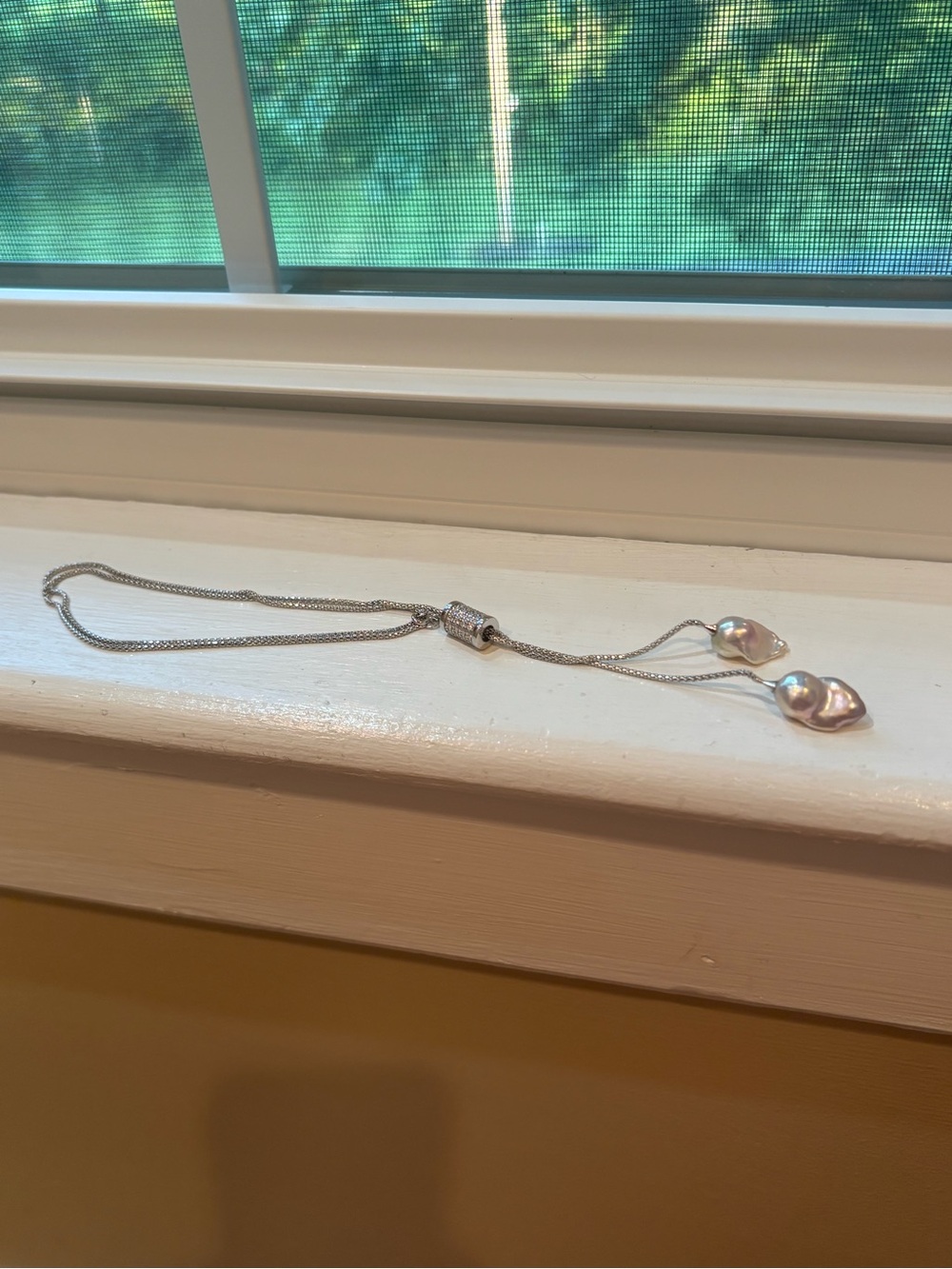 Freshwater Pearl Sterling Silver Sweater Necklace